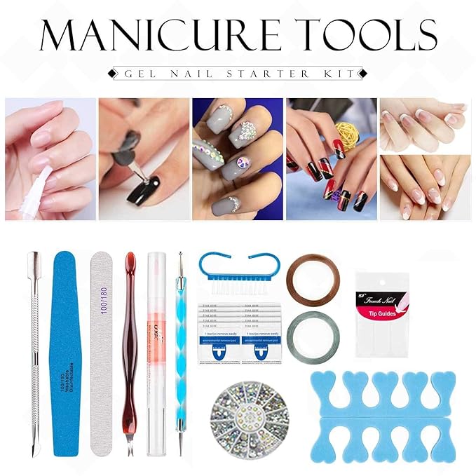 Gel Nail Polish Starter Kit - Vishine 6 Corals Colors Gel Polish Set Base Top Coat, 36W LED Nail Dryer Lamp with Full DIY Gel Manicure Nail Tools 8ml #C022