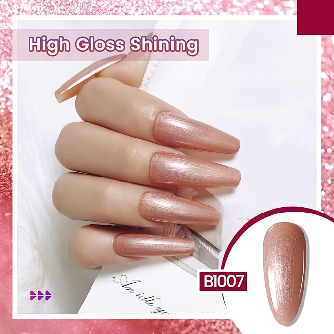 JODSONE 10ml Glitter Gel Nail Polish Set 6Colors Red Glitter Pink White Gel Polish All Seasons Neutral Soak off LED Lamp Manicure Set for Nail Art
