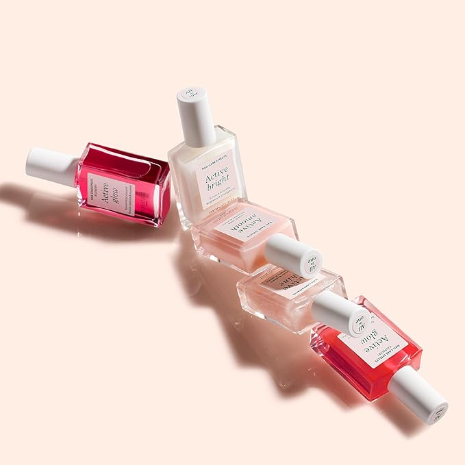 Manucurist Rainbow Active™ Full Range 5-Pack Gift Set - Nail Care & Polish Set - No Lamp - 5 Treatment Nail Polish : Glow Raspberry, Glow Blueberry, Shine, Smooth, Bright - Made in France