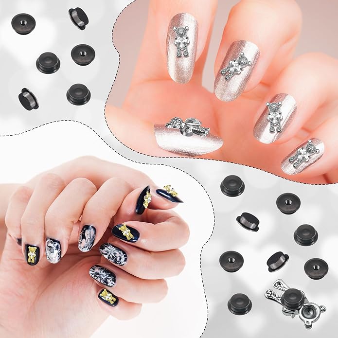Leelosp 30 Pieces Spinning Nail Charms Nail Art Rotating Charm Bearing Art Tool Rings Jewelry Rotating Tools 3D for Women Girls Crafting Jewelry Accessories
