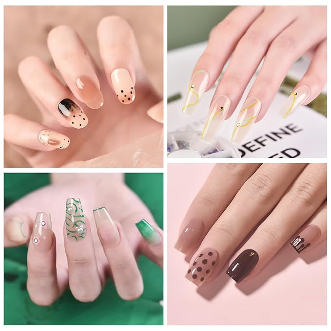10Pcs Nail Art Brush Kit Double-end Dotting Pens Nail Fine Liner Brushes for UV Gel Polish Acrylic Nails 10 Sizes Dotting Drawing Pens Nail Art Design Tool
