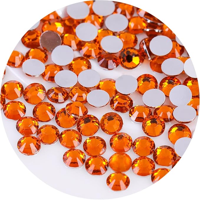 4500 Pcs SS6 2mm Flatback Rhinestones for Nails Art Crafts Glitter Round Gems Crystals DIY Clothes Shoes（Orange)