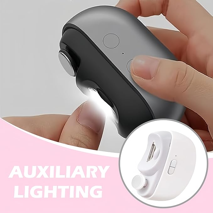 Electric Nail Trimmer Clippers, 3 in1 Automatic Electric Nail Clipper with Polishing for Fingers and Toes with 2 Adjustable Speeds, Electric Toe Nail Cutter for Adults Students Seniors (Pink)