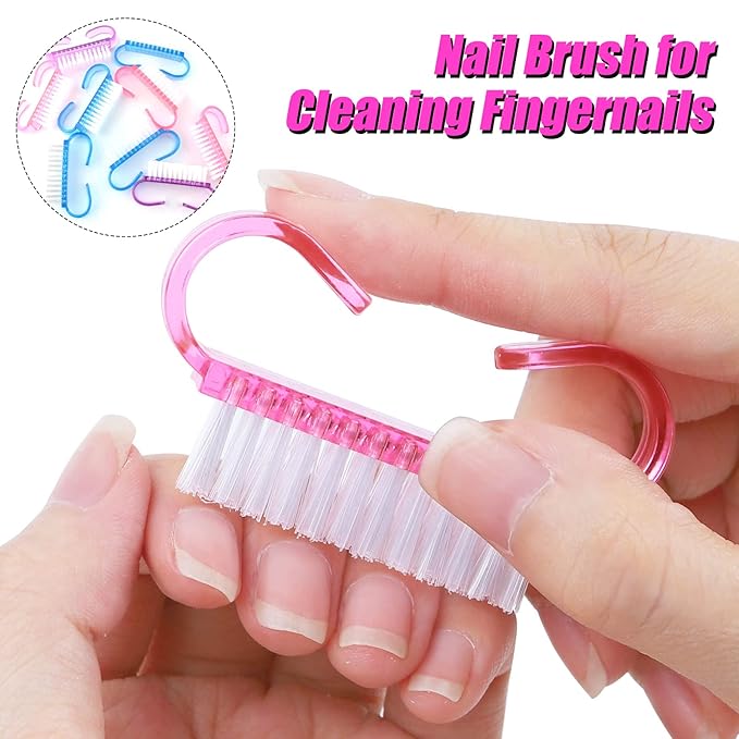 RETON 24 Pcs Handle Grip Nail Brush, Nail Brushes Fingernail Scrub Cleaning Brushes for Toes and Nails Cleaner, Pedicure Manicure Brush for Women Men Girls (Multicolor)