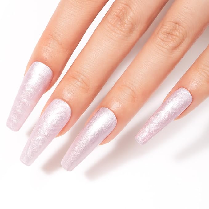 MAYCHAO 15ML Pink Shimmer Gel Nail Polish 1Pc Pearl Glitter Pink Gel Polish Soak Off UV LED Pastel Nail Polish Nail Art Starter Manicure Salon DIY at Home, 0.5 OZ