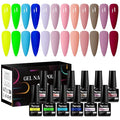 MTSSII Rubber Base Gel Set, Soak Off U V LED Hema Free Clear Sheer Nude Pink Neutral Gel Nail Polish Blue Green Strengthen/Apex Building/Enhance/Reinforced Builder Gel 12 PCS