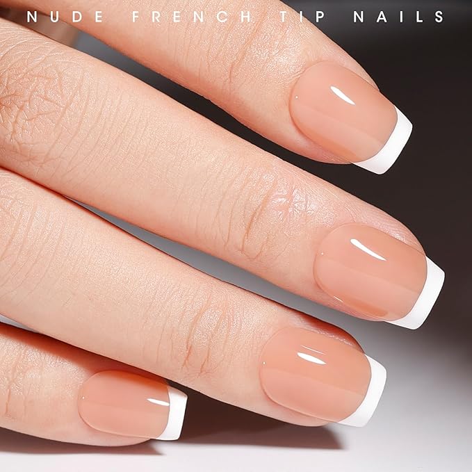 GELLEN Nude Gel Nail Polish, Jelly Nude U V Gelpolish French Tip Gel Nail Polish Set Soak off French Manicure Kit for Nail Art
