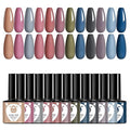 Classic Gel Nail Polish Set, 12 Colors Nude Gray Pink, Nail Polish Gel Manicure Kit (Morandi Series, 12pcs)