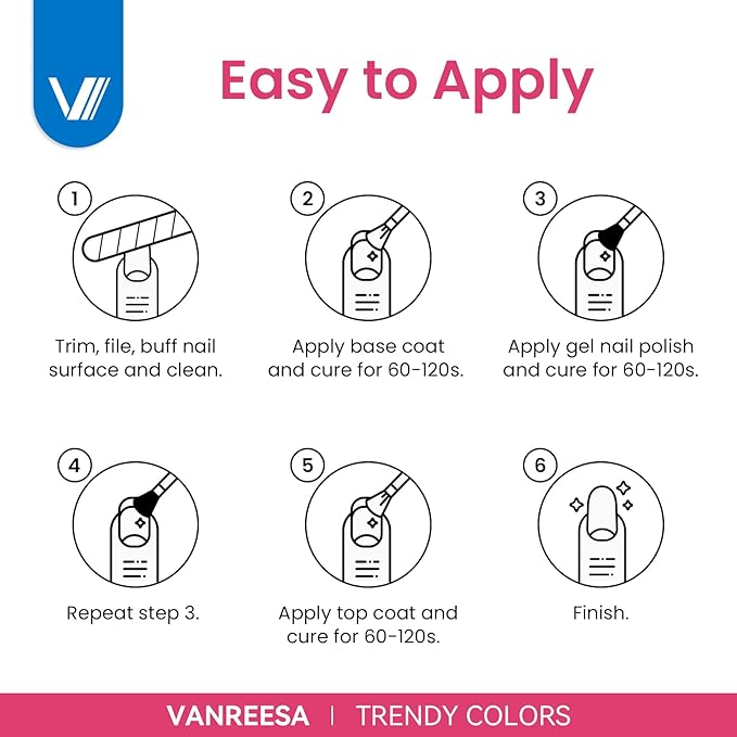 VANREESA 24 Pcs Gel Nail Polish Set, 21 Colors Gel Polish with Base Coat Glossy & Matte Top Coat Pink Red Orange Yellow Green Blue Purple brown Gel Polish Kit Nail Kit Gifts for Women