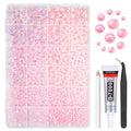 2 Styles Light Pink Flatback Pearls for Bedazzling Crafting 3mm-10mm Half Round Beads Gems Bedazzler Kit Charms for Nails Face Eyes Makeup Tumblers Bottles DIY Crafts Scrapbooking Clothes Shoes