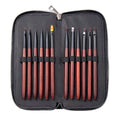 Nail Art Brushes Set, 12 Peices Professional High-end Sandalwood Nail Art Design Pen Painting Tools with Leather Pouch, Nail Art Liner Brush and Nail Dotting Pen for Gel Polish Manicure Salon DIY at Home (Red)