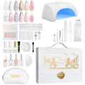 Beetles Gel Nail Polish Kit with UV Light - Wedding Beauty French Manicure Kit, 15ml UV LED Soak Off French Tip Gel Polish Set with Nail Tools Valentines Nails Decoration - Gifts for Her