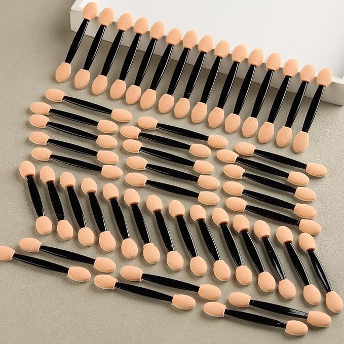 Disposable Eyeshadow Applicators, 100PCS Chrome Nail Powder Applicator Brush, Dual Side Eye Shadow Sponge Sticks, Nail Glitter Powder Pigment Pen Brush, Nail Art Applicator Tools