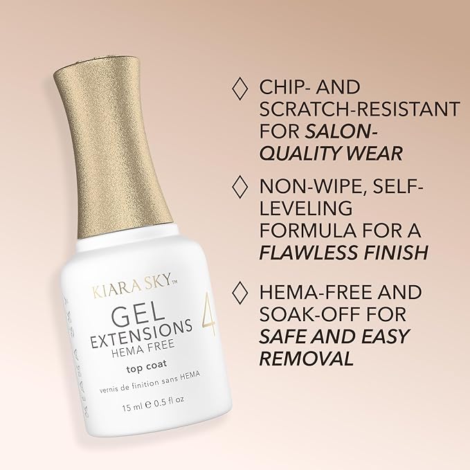 KIARA SKY Gel Extension Essentials Hema-Free Step # 4 Non-Wipe Top Coat 0.5 oz