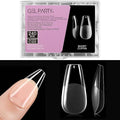 GELPARTY Soft Gel Nail Tips Short Coffin - 240Pcs Pre-Buffed Matte Full Cover Tips - No Filing Needed, Soak Off Gel Extension System - Clear Ballerina False Nails (12 Sizes)