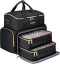 YOREPEK Extra Large Nail Polish Organizer Case Holds 70 to 100+ Bottles (15ml/0.5 fl.oz) UV lamp, Gel Polish Travel Case Bag with 2 Removable Pouches Fits Nail Suppiles, Gifts for Manicurist, Girls