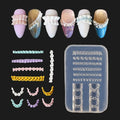 Lace Nail Art Mold French Skirt Transparent Silicone Mould Embossed Stencils Casting Molds DIY Crystal Nail Tools Handmade Craft Template Carving Mould for Women Manicure Decoration
