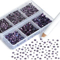 NCB Hotfix Iron on 8000pcs Crystal Rhinestones Round Gem for Crafts Decoration DIY Jewelry Making with a Picking Pen (Tanzanite, 6Sizes SS3-SS12)