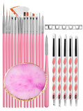 Nail Art Brush Set with Silicone Sculpting Tools, Metal Dotting Tips & Brush Holder – Includes Mixing Palette, Nail Painting Brushes for Gel, Acrylic, DIY Nail Design, Salon & Home