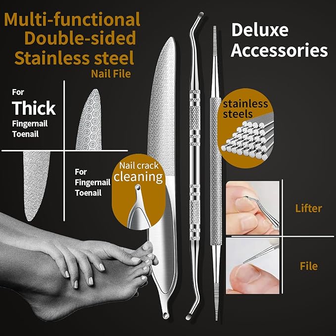 Thick Toenail Clippers for Seniors Thick Toenails or Ingrown Nails, Curved Blade Heavy Duty Toenail Clippers Cutter, Sharp Nail Nippers Cuticle Trimmer, Large Toe Nail Clippers for Men, Women