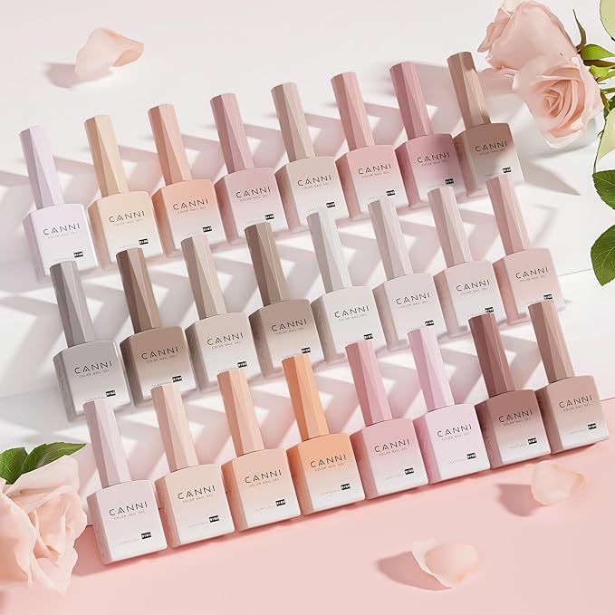 CANNI 30Pcs Jelly Gel Nail Polish Set - 9ML Transparent Nude Pink Milky White Grey Orange Gel for French Manicure, Soak Off UV LED Kit for All Seasons, Salon & DIY Use