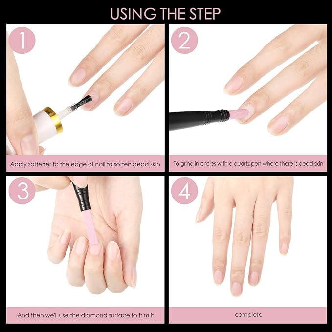 Mudder 6 Pieces Pumice Stone Nail File Cuticle Remover Stick Double-Headed Polishing Pen for Women Mother Girl Gifts Household Beauty Salon Nails Care Supplies