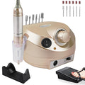 Portable Electric Nail Drill, 30000RPM Nail Drill with 6 NailDrill Bits and Sanding Bands, Nail File Kit for Acrylic, Gel Nails, Dip Powder, Manicure and Pedicure for Home Salon Use, Golden