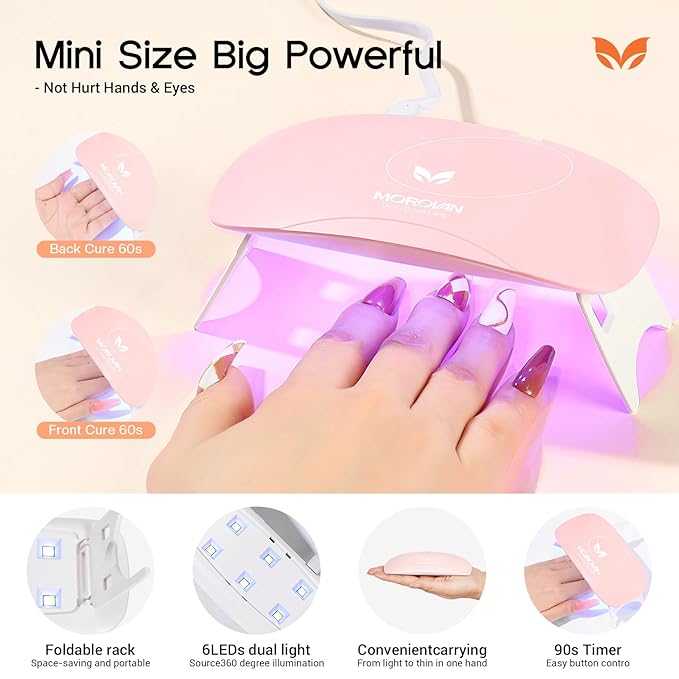 Morovan Poly Gel Nail Kit for Pretty Gift: Extension Gel Nail Kit With Nail Lamp Slip Solution Complete Professional Manicure Tools Everything In One Box DIY Set For Beginners at Home Salon Quality
