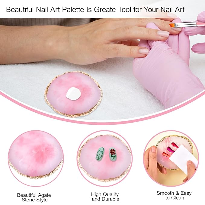 Nail Art Tool Set,27 Pcs Nail Art Brushes Set with Resin Nail Art palette,5 Pcs Nail Art Sculpture Pens,2 Way Acrylic Silicone Carving Pen,Nail Dotting Pen Nail Art Kit for Nail Art DIY Home Salon