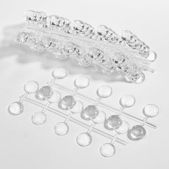 100Pcs Solid Round Nail Polish Swatches Display Cards Crystal Clear Glassy Nail Color Swatch Dots Chart Tips for Nail Salon Training Practicing Beginners Professional Supplies