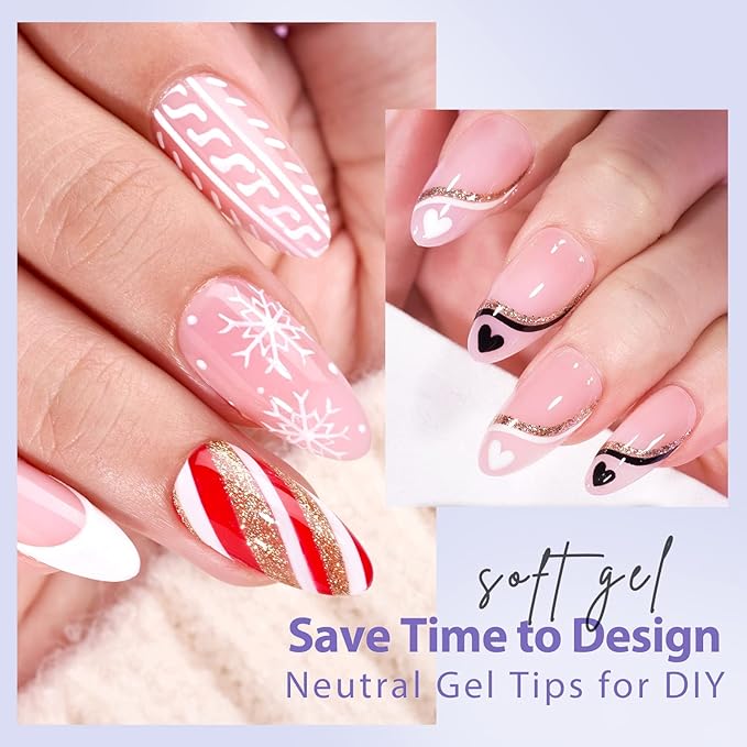 BTArtbox XCOATTIPS Natural Nail Tips - Matte Medium Almond Press On Nails Pink, Long Lasting Soft Gel Nails False Nail, Soak Off Acrylic Fake Nails Extensions for Nail Art DIY Women