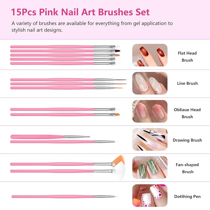 Acrylic Fake Nails Kit for Beginner - Press On Nail Supplies with Clear Almond Tips Chrome Powder Nail Stand Nail Art Brushes Dotting Pen Glitter Sequins Sticker Rhinestones