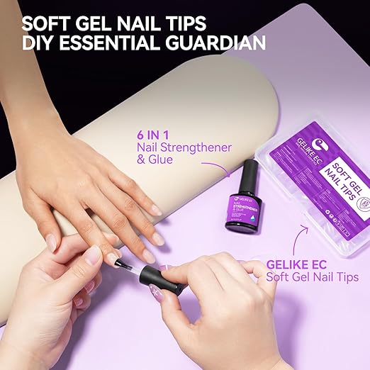 gelike ec Nail Tips Almond for Salon: 240 PCS Small Short Soft Gel Nail Tips for Manicure - 12 Sizes