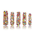 LOVFUL Press on Nails Precious | Handmade with Full Covered Crystals | Reusable Fake Nails | Square Mid length 1.7in | H175-S