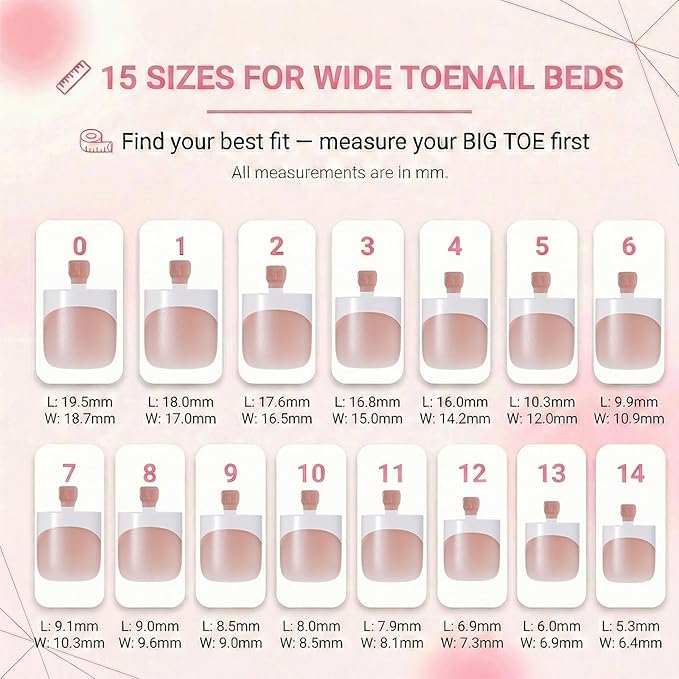 Latte Nude French Tip Toe Nail Press Ons, 150PCS Square Full Cover Soft Gel Toe Nail Tips, 15 Sizes for Wide Toenail Beds, Pre-Shaped for DIY French Pedicure & Salon