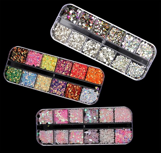 3000 Pieces Nail Rhinestone Horse Eye Diamond Drop Shaped Diamond Multicolor Suitable for Nail Art DIY Crafts Phone Clothes Shoes(5 Boxes)