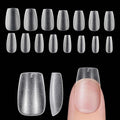 Short Coffin Full Cover Nail Tips, 240Pcs Double-Sided Matte Press-On Fake Nails, No File Pre-Shaped, Gel Polish Ready, 15 Sizes for Manicure, Home DIY, Salon Use, No Base Coat Needed