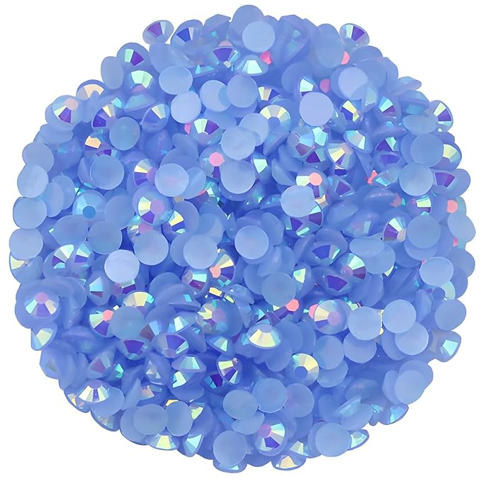 4500 Pcs SS6 2mm AB Flatback Rhinestones for Nails Art Crafts Glitter Round Shine Gems Crystals DIY Clothes Shoes （Light Sapphire AB）
