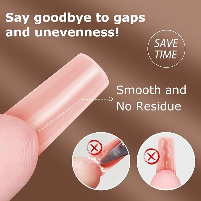 Sandwich Nails Dual Forms,280Pcs Reusable Nail Extension Forms with Silicone Polygel Stick,Easy Demolding & Intuitive Operation for DIY & Professional Use