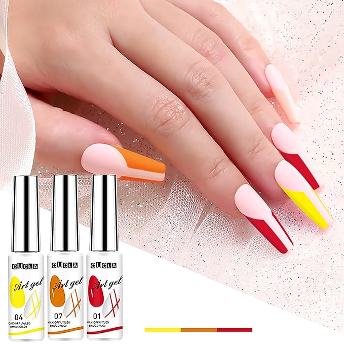 Vtrem 6 Colors Chrome Platinum Glitter Gel Nail Polish Including Sparkly Shiny White Orange Gel Polish Kit Nail Rhinestones Matrix Gel Nail Polish Home DIY Manicure Nail Salon Varnish