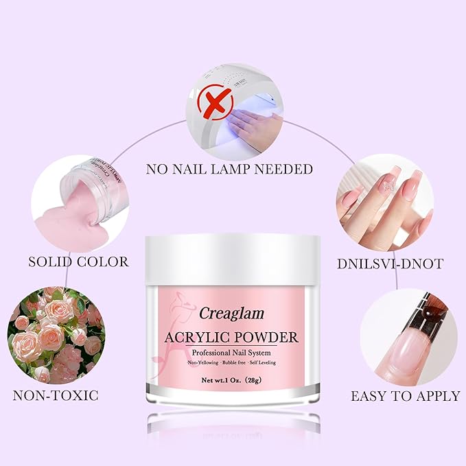 Super Nail Acrylic Powder: 3 Pcs 28g Cover Pink Polymer for 3D Art Carving French Extension - Clear Dark Pink Professional - No Need Lamp