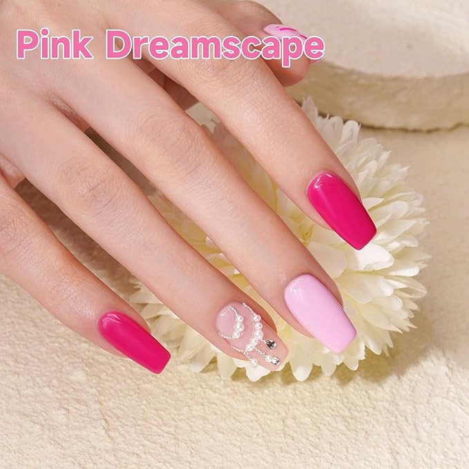Pink Gel Nail Polish Set 6 Colors,Hot Pink Tones Neon Pink White Gel Polish Magenta Light Soft to Dark 2026 All Seasons LED Nail Art for Nail Lovers Gift Salon DIY Starter Kit