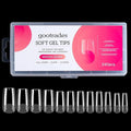 Medium Square Gel Nail Tips Extension, 240PCS Clear Soft Gel Full Cover Nail Tips, M Square Press On False Nail Tips for Salons, and DIY Nail Art at Home (12 Sizes)