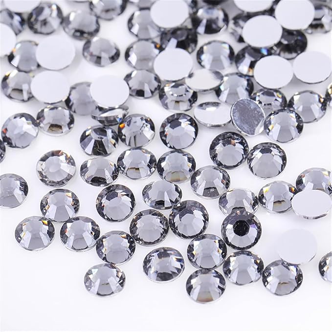 3000 Pieces SS12 3mm Flatback Rhinestones Clear Glass Round Gems Crystals for Nail Art DIY Crafts Clothes Shoes Bags （Light Grey）