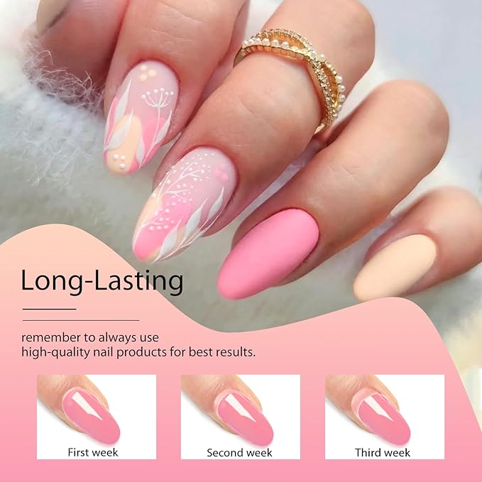 MTSSII Nude Glitter Gel Nail Polish Set 8Pcs Purple Pink Neutral Gel Polish Pastel Pink Tones Gold Beige Rose Soak off Uv Led Gel Polish Kit Gift for Girls Nail Polish