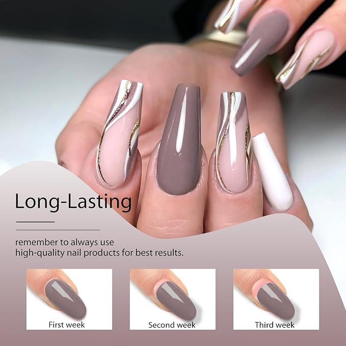 MTSSII Gel Nail Polish Set 8 Colors Skin Tone Collection Nude Brown Gel Polish Pink Neutral Beige Khaki Soak off Uv Led Lamp Needed Manicure Diy Home Gift for Girls