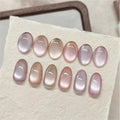 GAOY Peach Blossom Cat Eye Gel Polish, Sheer Nude Pink Base with Glass Bead Holography, Magnetic DIY Nail Kit Salon Quality at Home