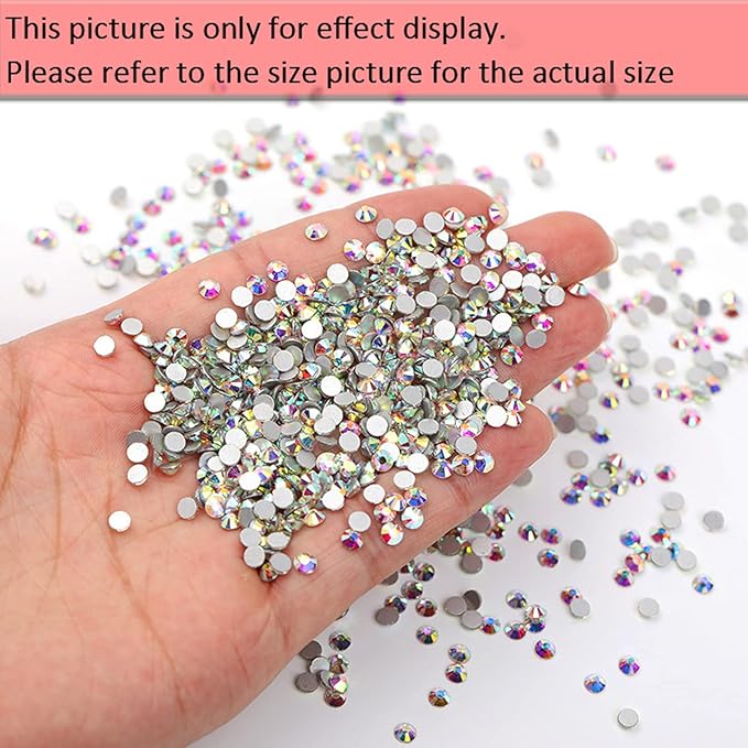 Dowarm 720-Piece SS20 Flatback Crystal AB Rhinestones, 4.8MM for Craft Nails Dance Costumes, Non Hotfix
