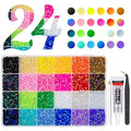 24 Color 4mm Jelly Resin Rhinestones w B7000 Glue for Bedazzling Crafting Flatback Stones Bedazzler Kit Colorful AB Gems Diamonds Charms for Nails Eyes Face Makeup Tumblers DIY Crafts Shoes