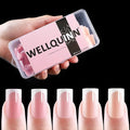 French Tip Press on Nails Short Square Full Cover Thick Fake Pre-shaped Acrylic Nail Tips, 5 Colors, Manicure Salon & DIY at Home 150 PCS 15 Sizes